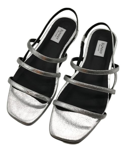 SUNNY PELLICO                    metallic square-toe sandals Silver