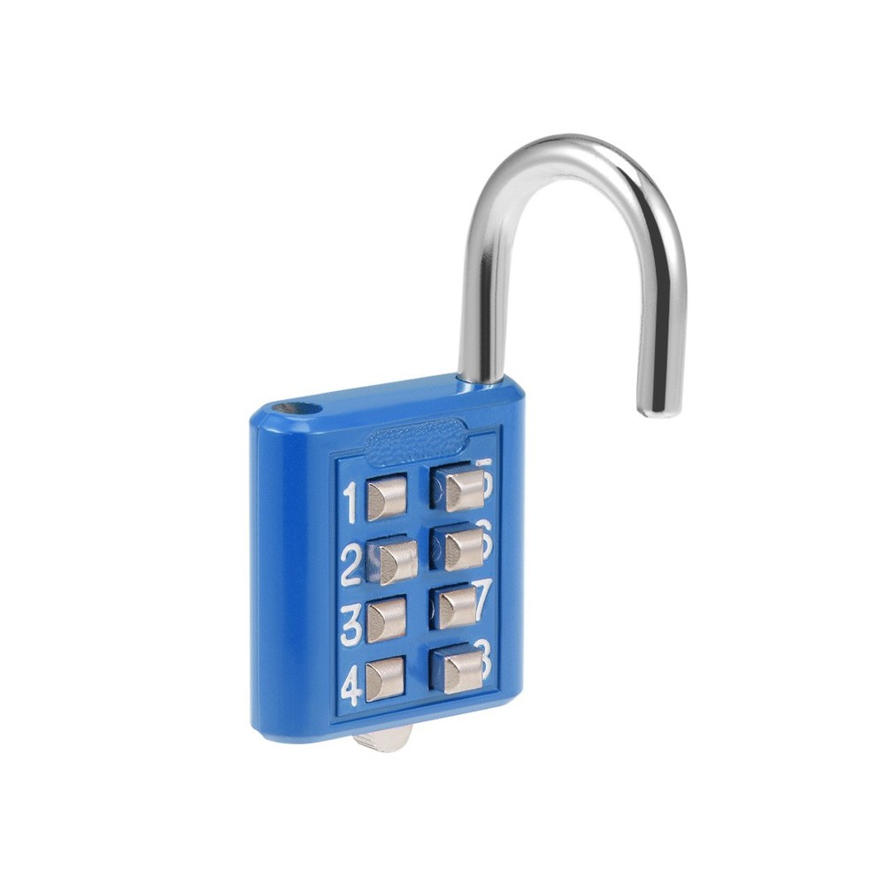 8 Digit Combination Padlock Push Button Lock for Locker Cabinet Blue 2Pcs