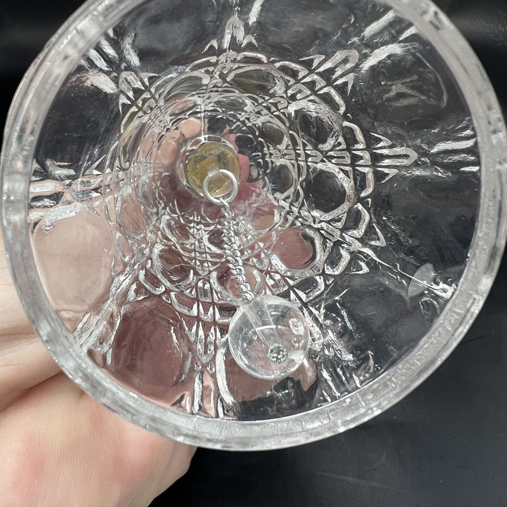 Clear Crystal Dinner Bell Cut Diamond Button Design Vintage
