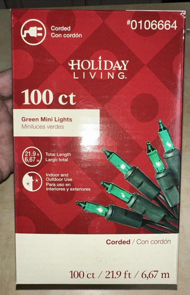 100 Count Mini String Christmas Lights GREEN wedding green wire