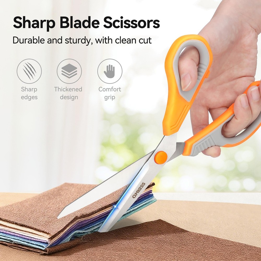 8.5" Scissors All Purpose 3 Pack, Ultra Sharp 2.5mm Thick Blade Scissors for ...