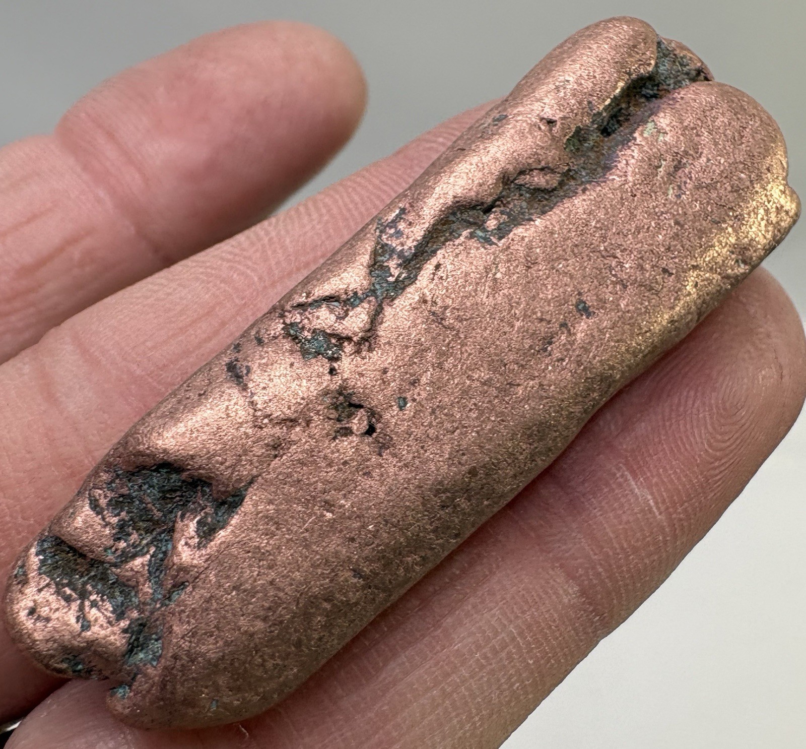 Pure Native Michigan Solid Copper Nugget Specimen Keweenaw Peninsula Mineral