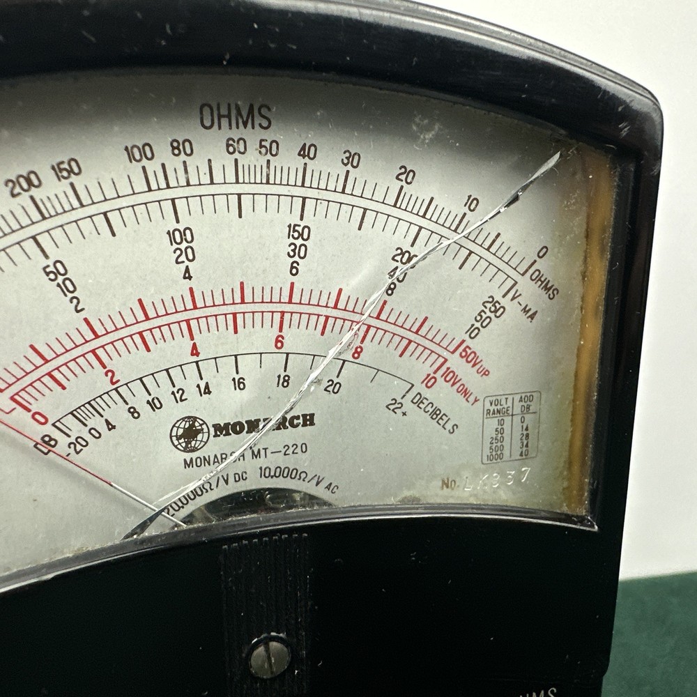 Monarch MT - 220 Volt Ohm Meter Vintage