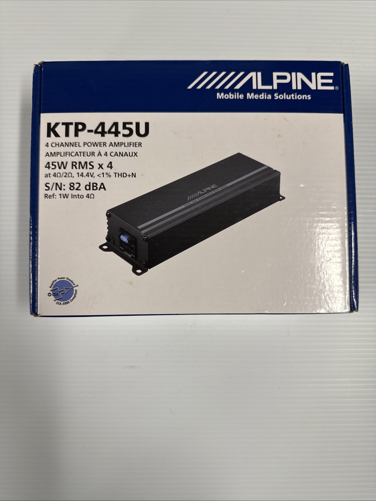 ALPINE KTP-445U Compact Class D AMP 45W x 4CH Open Box Very Good !!