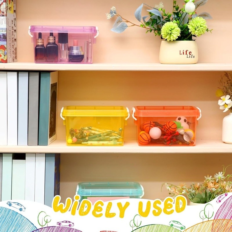 Stackable Clear Storage Bins Plastic Containers Toys Crafts Organization New