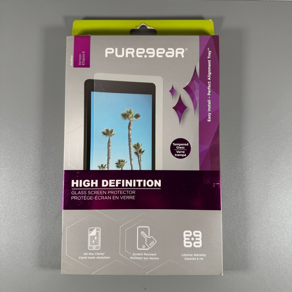 Pure Gear Screen Protector for Verizon Ellipsis 8 | HD Clear | Alignment Tray