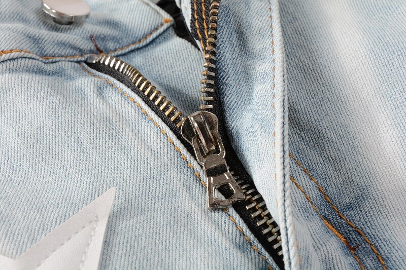 STAR PU Patchwork Men's Ripped Skinny Stretch Denim Jeans