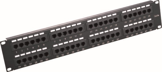 Cat5e 48 Port Patch Panel W/ 2U Hinged Wall Bracket   USA Seller