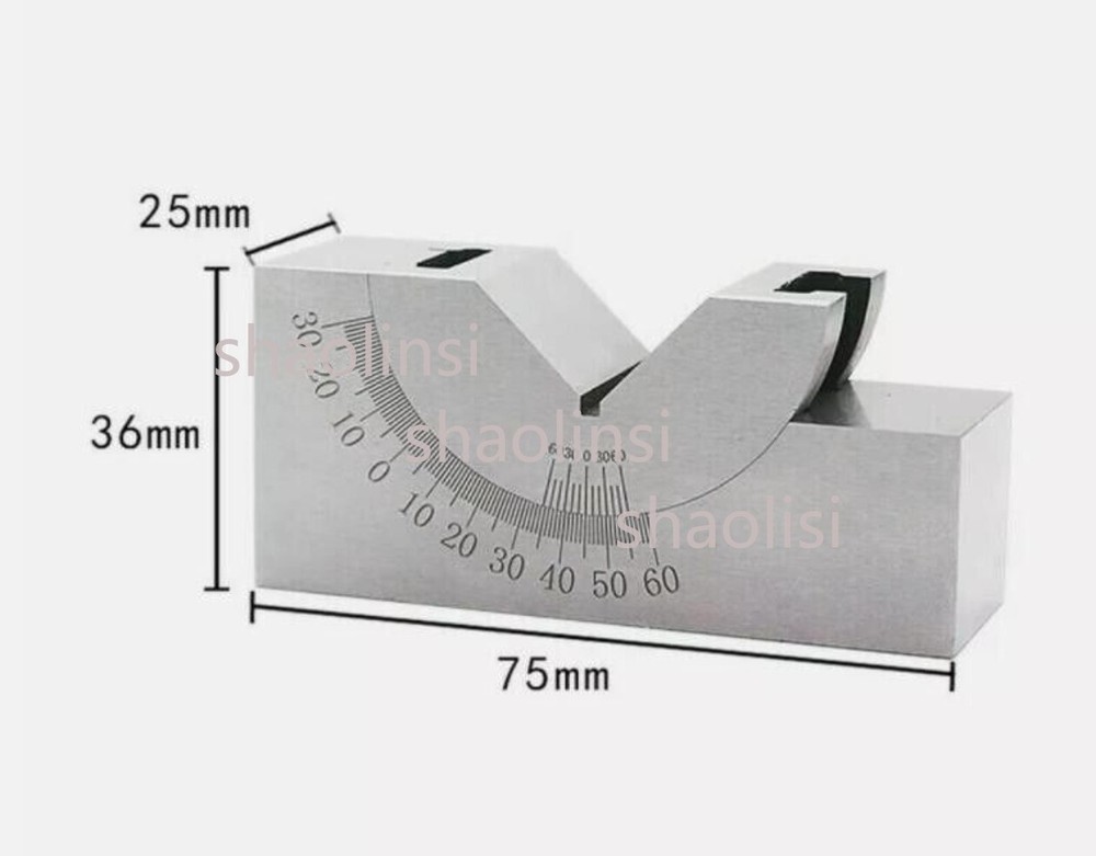 1pc AP25 Precision Gauge Micro Adjustable Angle V Block 0 to 60 Degree Angle