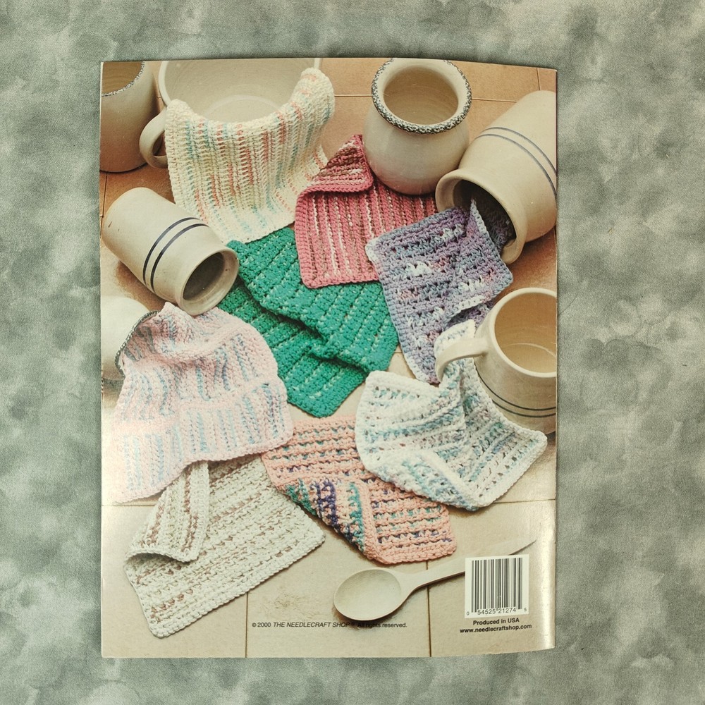 🧶 Vintage 2000 Dishcloths Crochet Pattern Booklet - 8 Designs 🧺