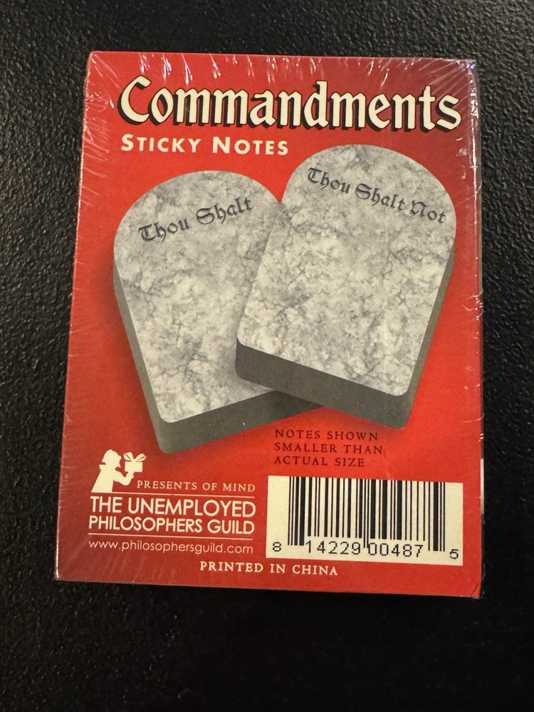 Commandments Sticky Notes NEW