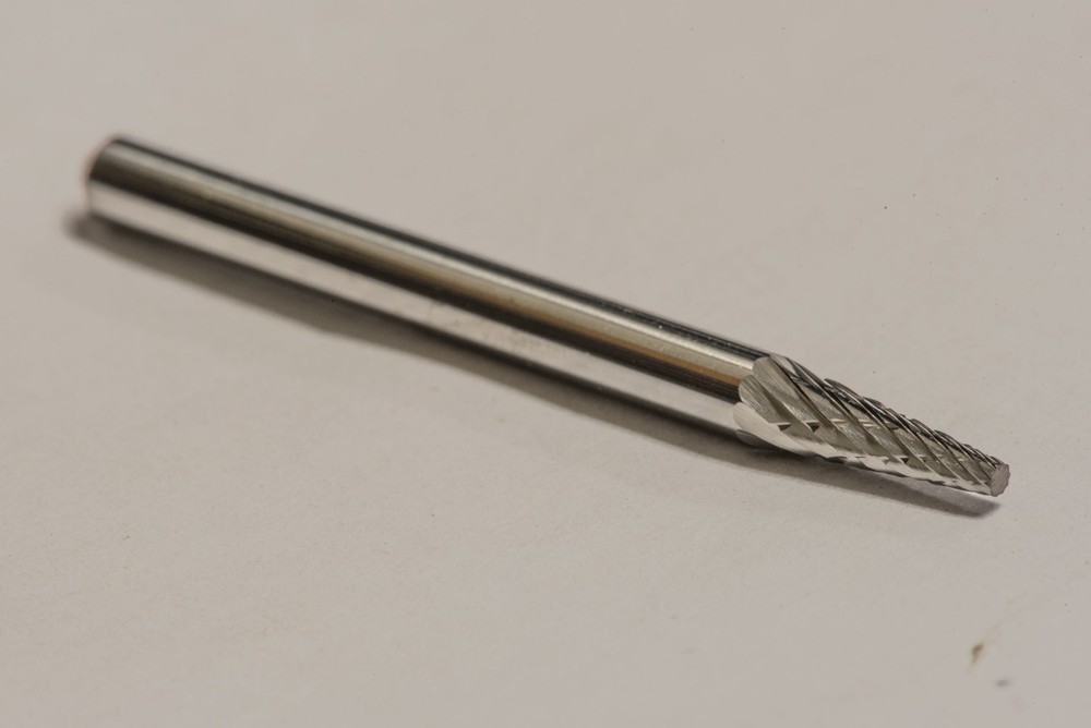 SM41D Cone Shape SOLID Carbide Burr Bur Cutting Tool Die Grinder Bit 1/8"