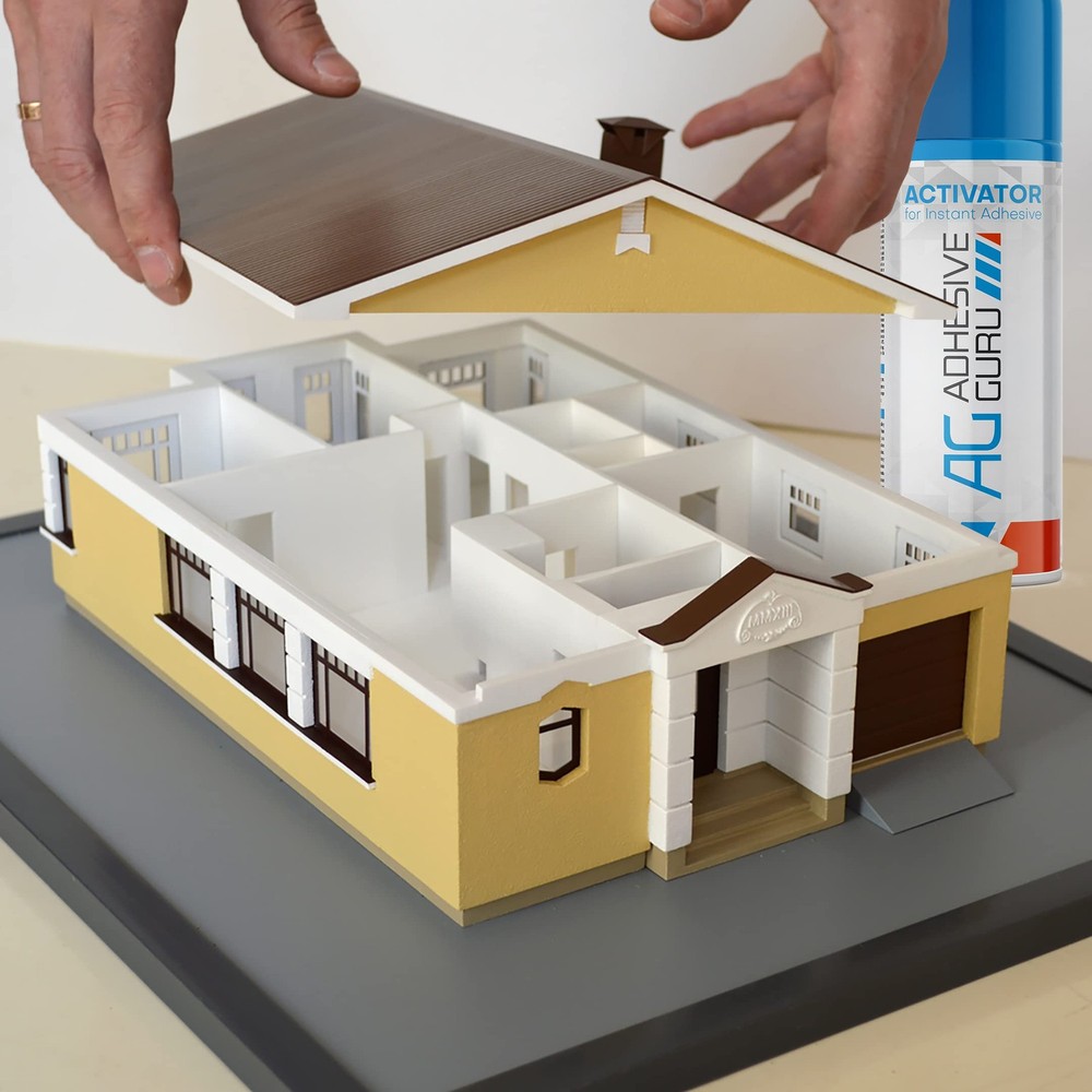 Adhesive Guru CA Glue with Activator for 4 Pack, & Kit