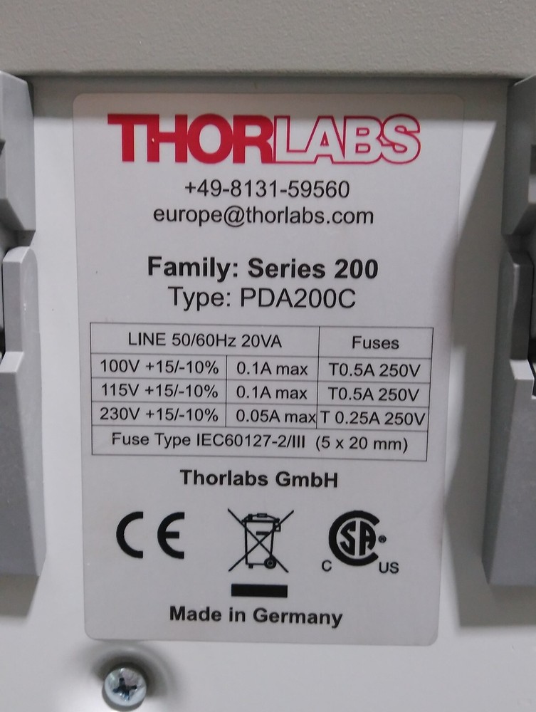 [Used] THORLABS / PDA200C / PHOTODIODE AMPLIFIER