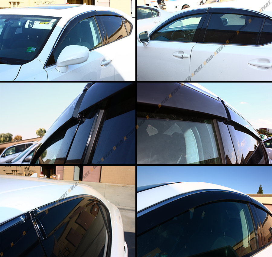 FOR 2006-2013 LEXUS IS250 IS350 IS-F SLIM VIP STYLE CLIP ON SMOKED WINDOW VISOR