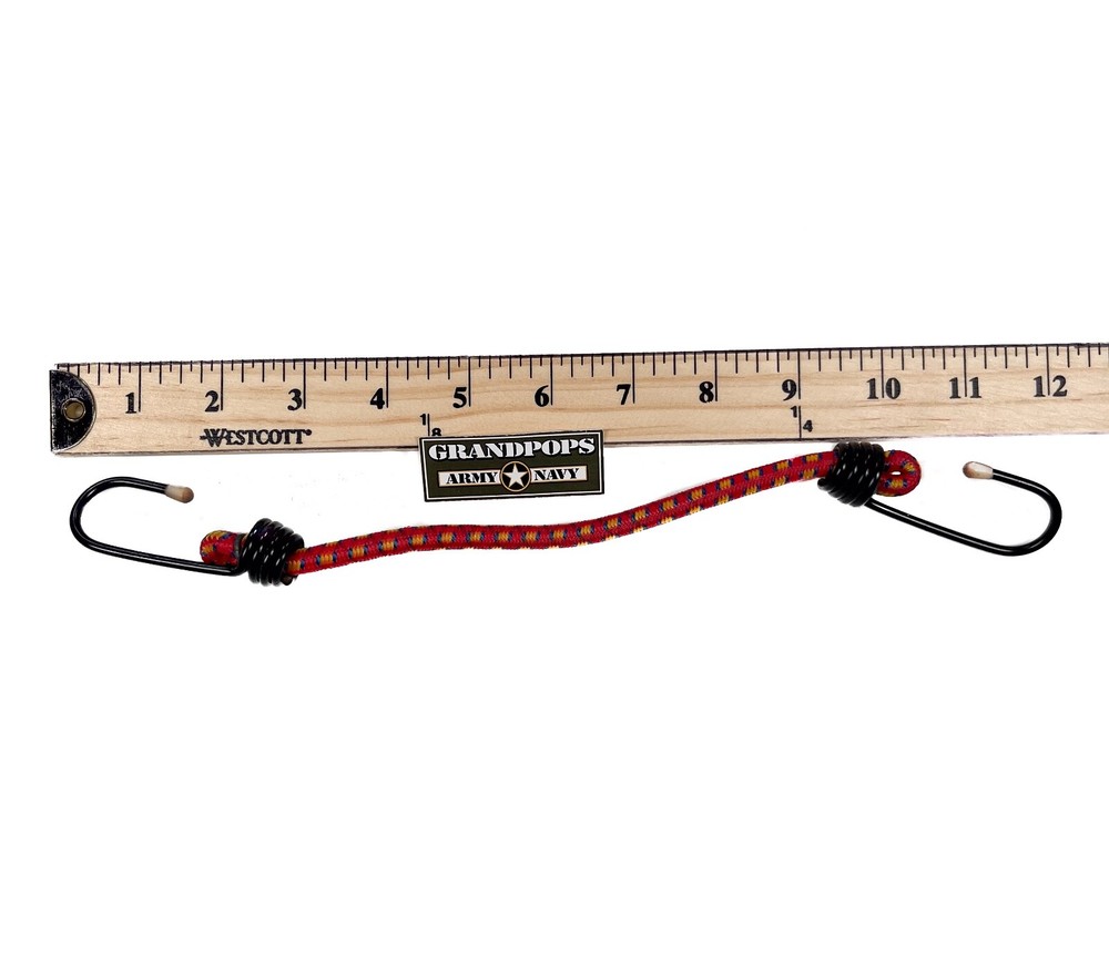 12" COLORED MULTI-PURPOSE BACKPACKING BUNGEE CORDS