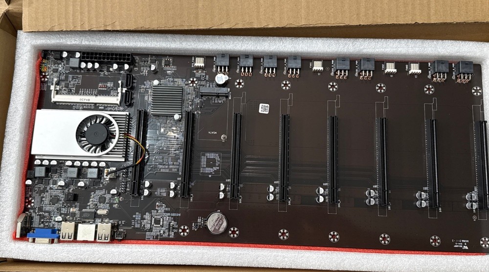 B37 Mining Motherboard for GPU Cryptocurrency with Multiple PCIe Slots w Ram