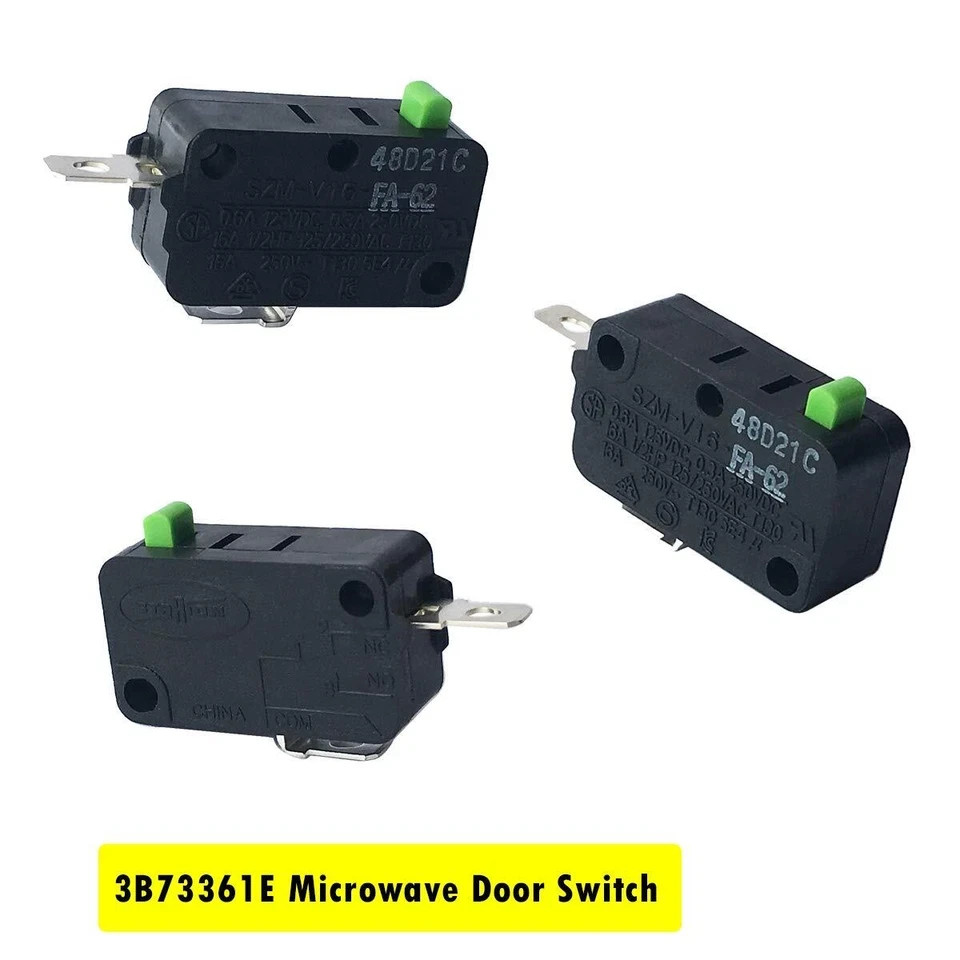 Microwave Door Switch Replacement 3-Piece Set for GE Models Reliable Performance