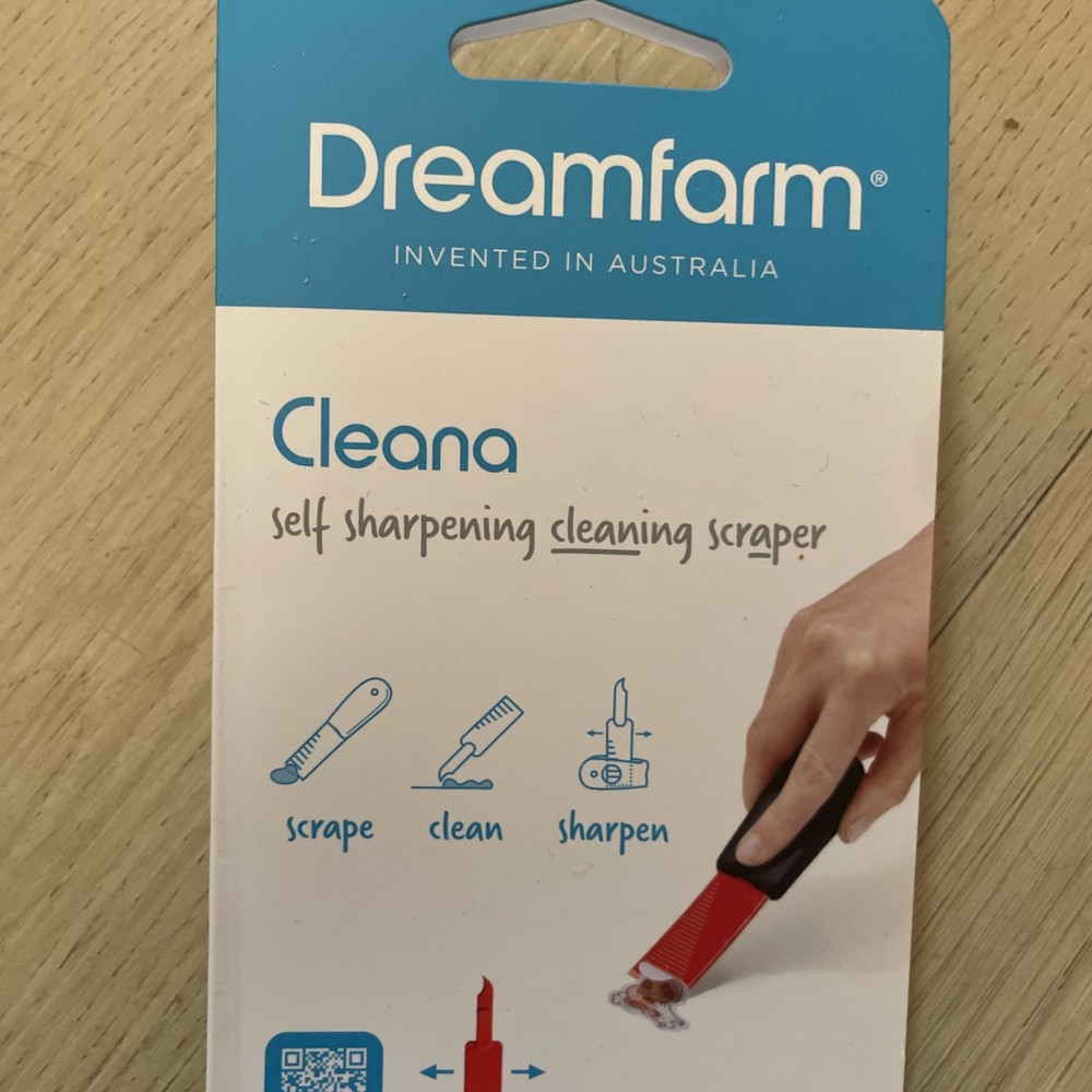 Cleana 2-In-1 Self-Sharpening Cleaning Scraper & Hook Scraper, Safe for Non-Stic