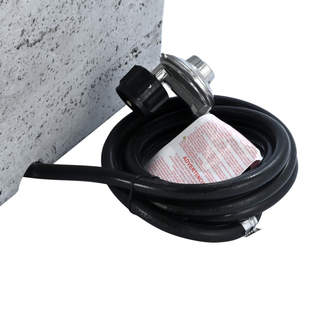 41.9'' Rectangular Outdoor Fire Pit & Propane Tank Stand Set