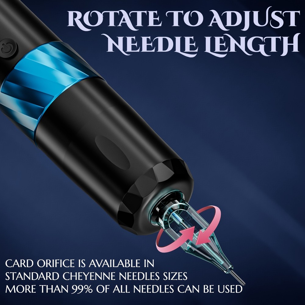 Neebol Adjustable Stroke Wireless Tattoo Pen OLED Display coreless Motor Power