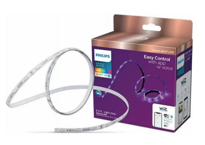 PHILIPS Smart Wi-Fi Wiz Connected Color Changing, Dimmable 6.5 ft Light Strip