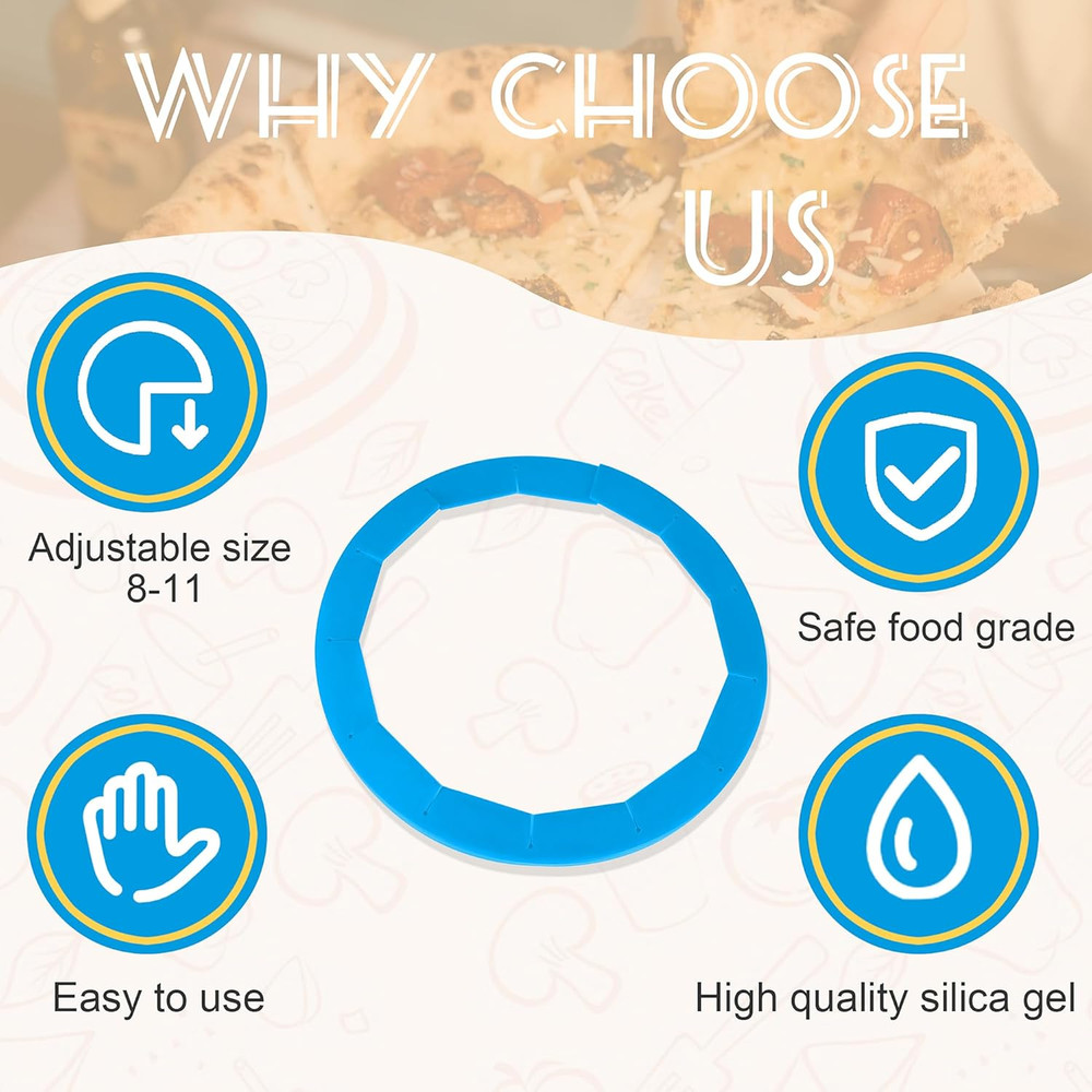 2 Pack Adjustable Pie Crust Shield Silicone Protectors - Bake Crust Protector Co