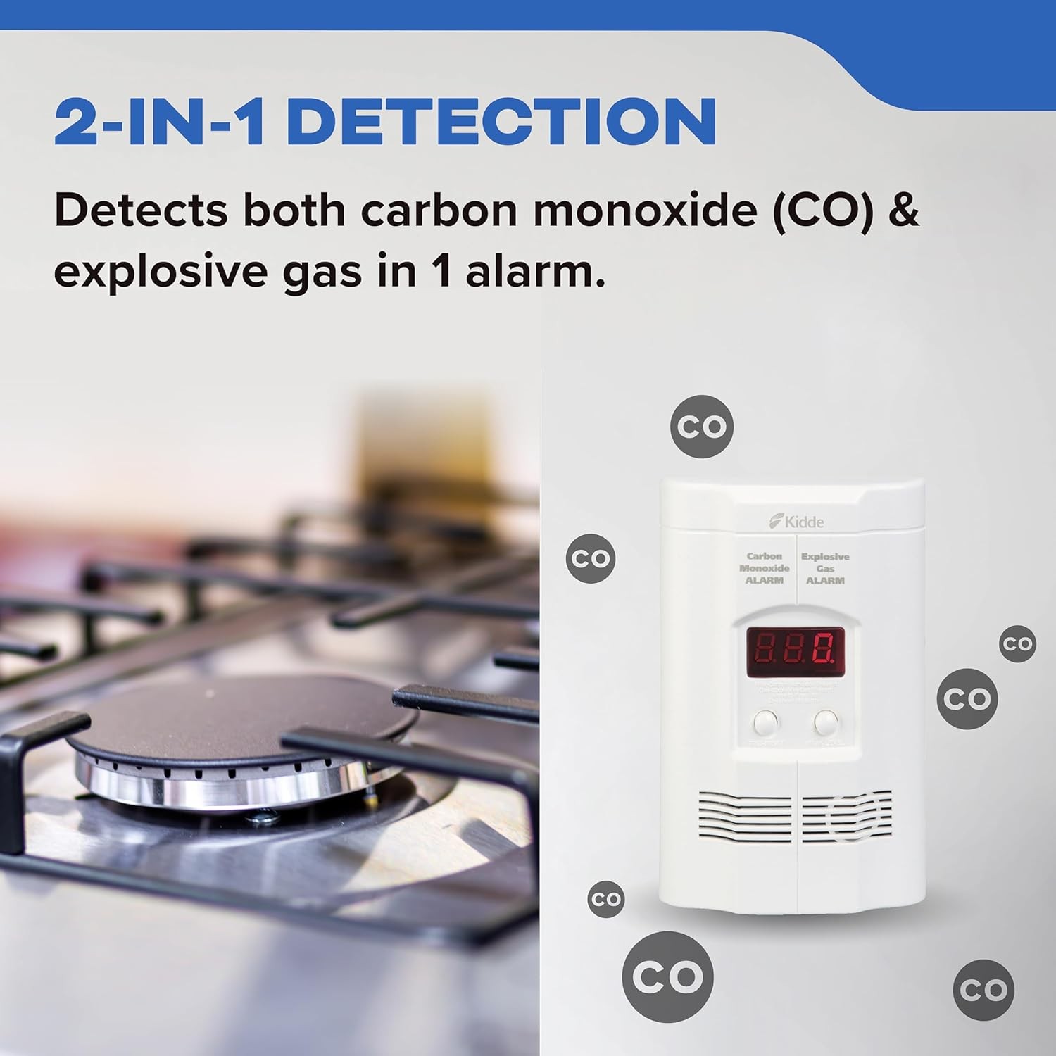 Kidde KN-COEG-3 Explosive Gas Alarm Carbon Monoxide Alarm Detector with Battery