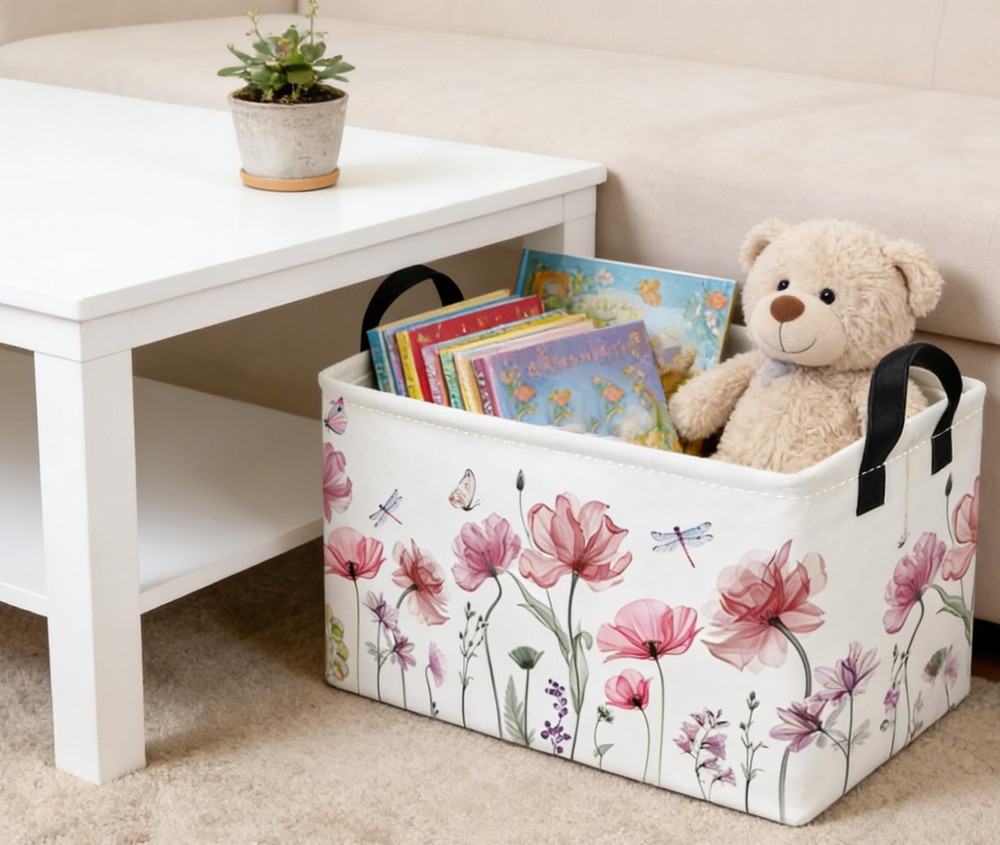 Essme Rectangular Flower Basket,Girls Baskets Empty with Handles,Cute Baskets...