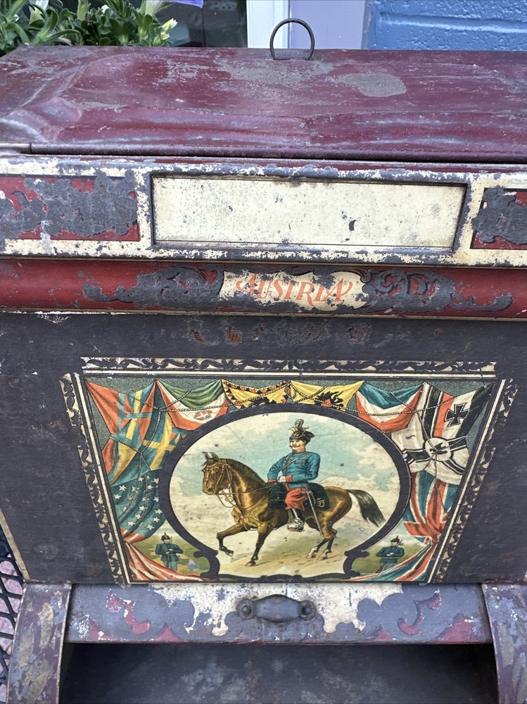 Antique Tin Toleware Store Display Spice Container Austria
