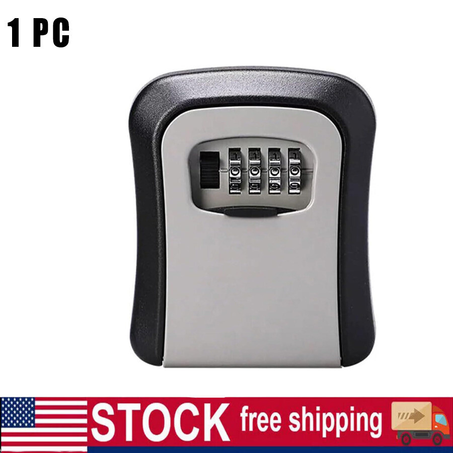 4-Digit Key Safe Lock Box Combination Wall Mount Security Storage Case Organizer