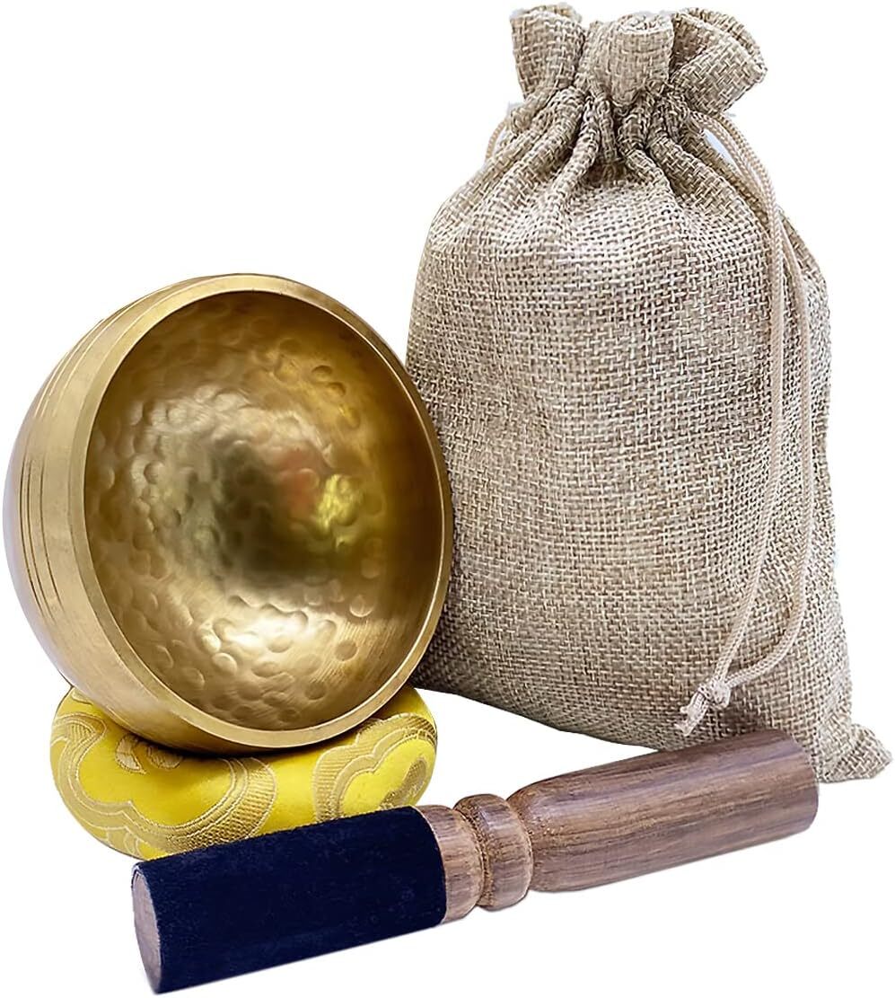 Cuencos Tibetanos De Cuarzo Cuenco De Canto Pequeno Con Mazo y Cojín Tibetan New