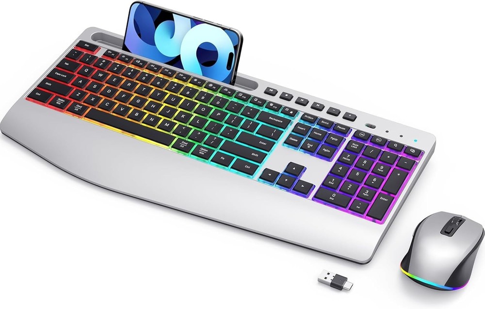 Wireless Bluetooth Keyboard and Mouse for Mac, Multi-Device Rechargeable Slim...