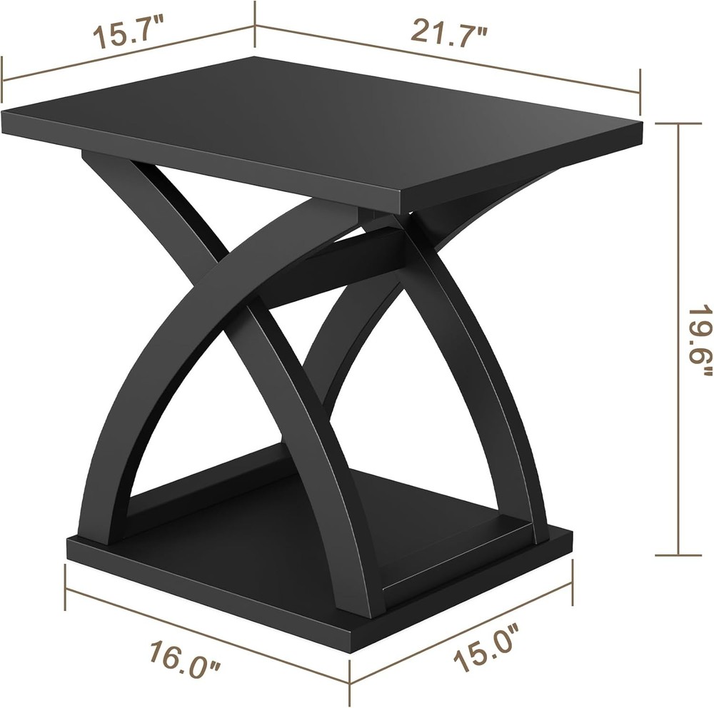 X-Design Side Table Living Room End Side Table End Table with Storage Shelf
