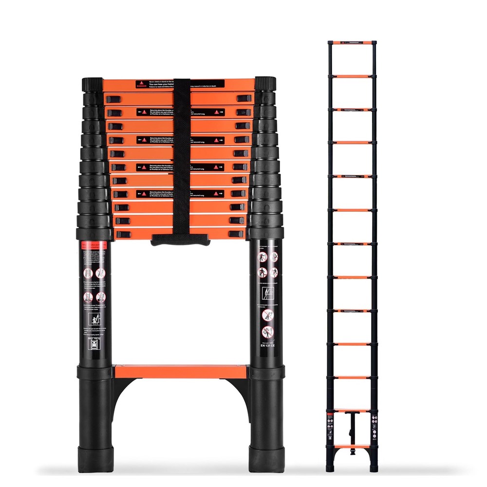 16.5FT Telescoping Ladder, Portable Extension Folding Ladder, Multi-Purpose Comp