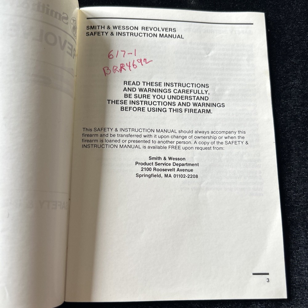 Smith & Wesson Revolvers Safety & Instruction Manual