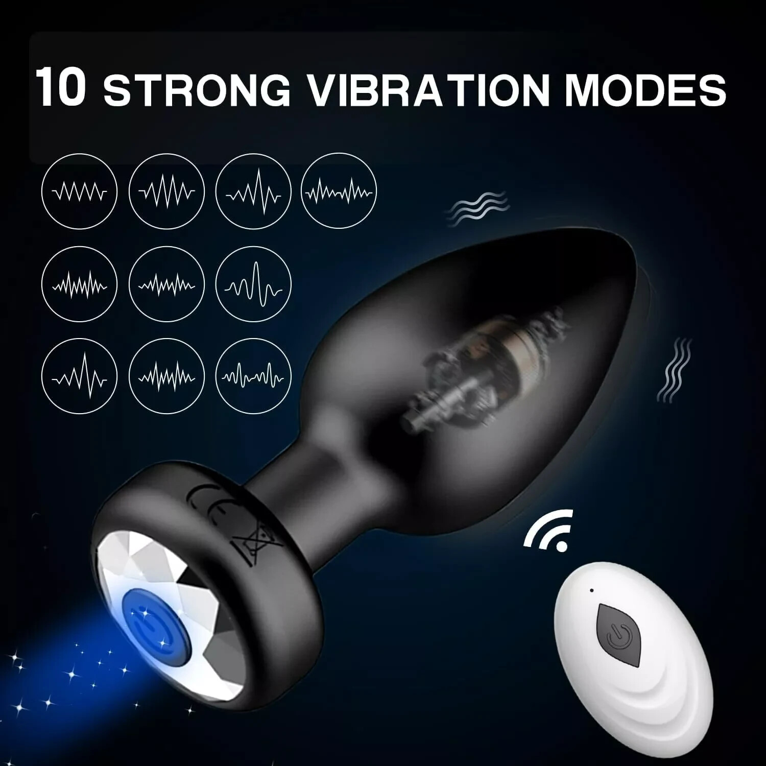Male Vibrating Butt Plug Anal Dildo Prostate Massager Vibrator Sex Toy Men Women