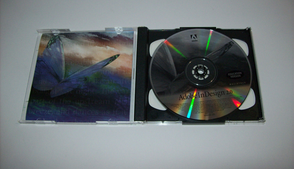 Adobe InDesign 2.0 Educational Version McIntosh 2 CDs with Serial no, x
