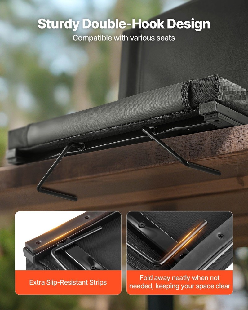 Comfortable Portable Bleacher Seat w/Backrest Hooks & Shoulder Strap