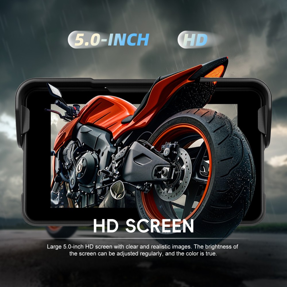 5" Motorcycle Portable Wireless Apple Carplay Android Auto Waterproof Car Stereo