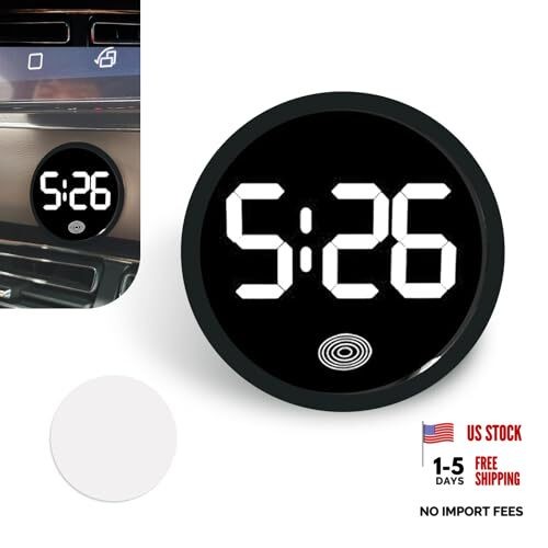 Car Clock, Mini Digital Dashboard Clock, LED High-Definition 1 PC White