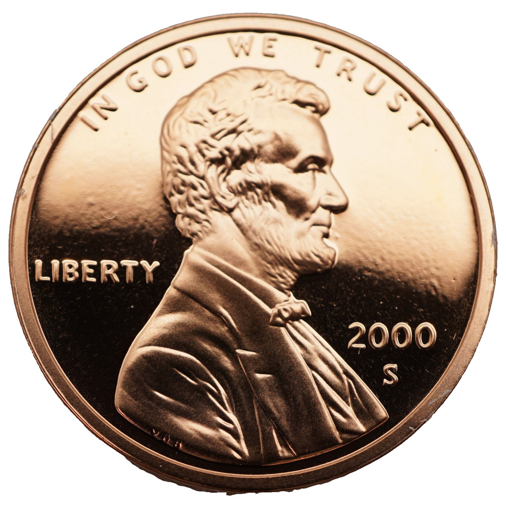 2000-S Gem Proof Lincoln Cent Roll - 45 Coins