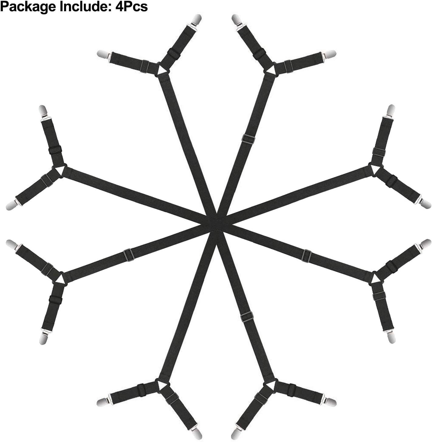 Bed Sheet Clip Straps - 2 Way Adjustable Crisscross Sheet Corner Holder Strap...