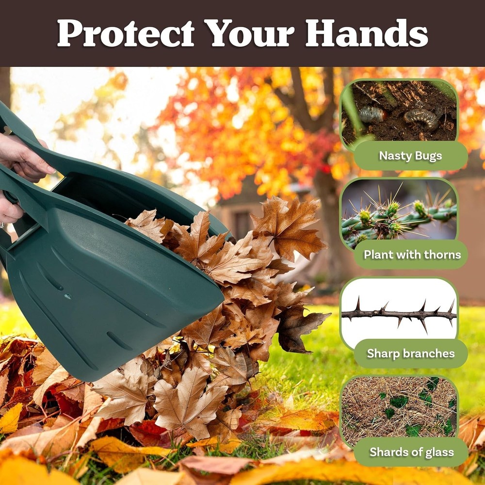 Portable Leaf Scooper Handheld Garden Leaf Collector with Ergonomic Handle