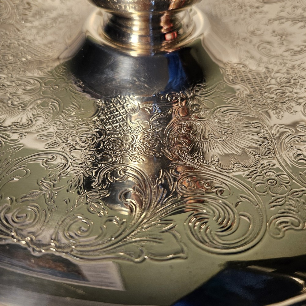 Vintage International Silver Chip and Dip Serving Platter 12" and 2 bowl set