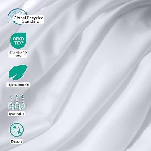 King Size Flat Bed Sheets 6 Pack - Soft Microfiber, Color-Coded Hem, Hotel Essen