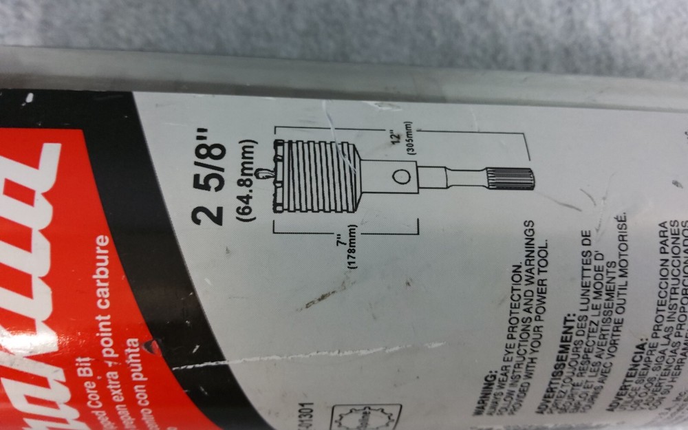 Makita 2-5/8" Splined Core Bit T-01301