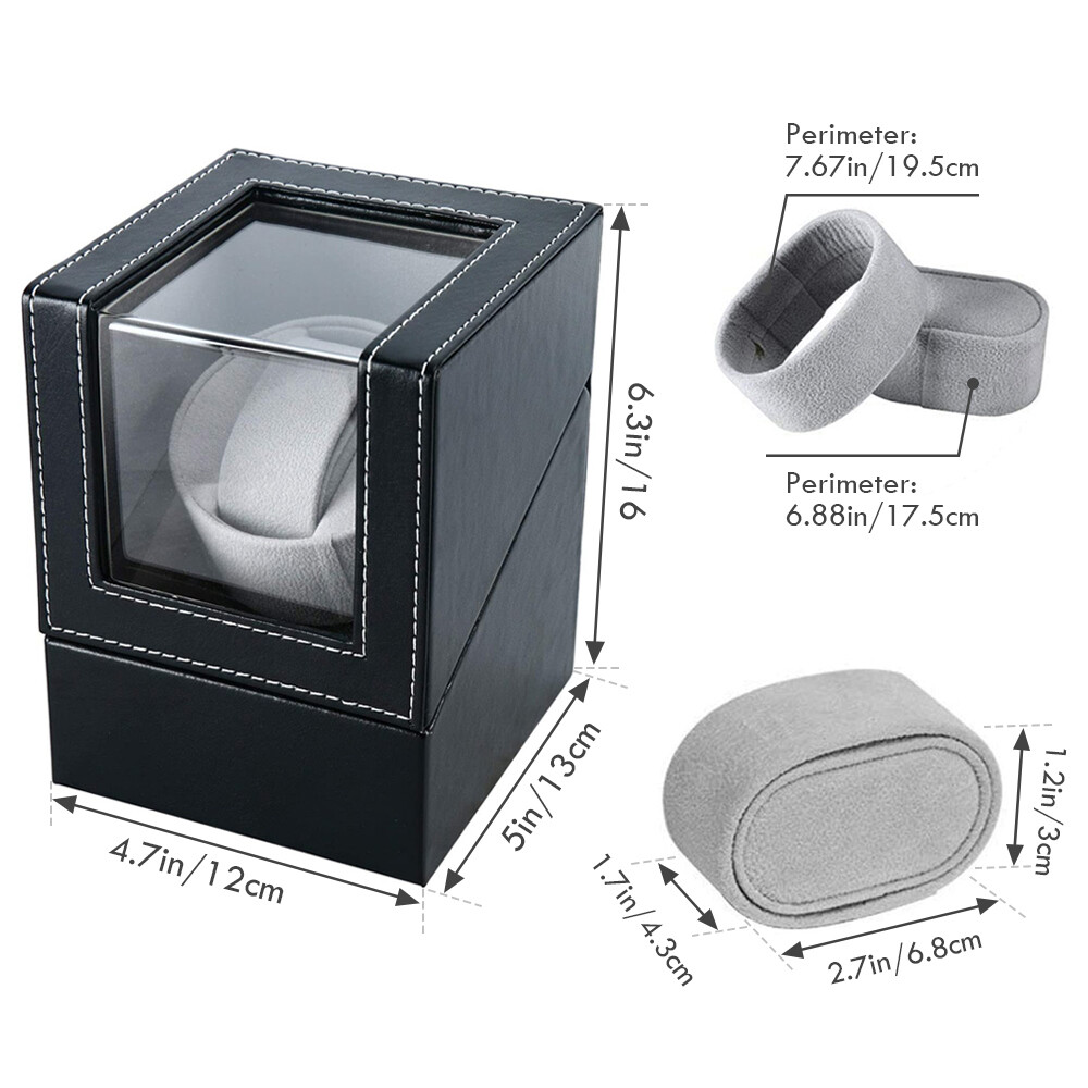 Automatic Rotation Watch Winder Leather Single Storage Display Case Box Quiet