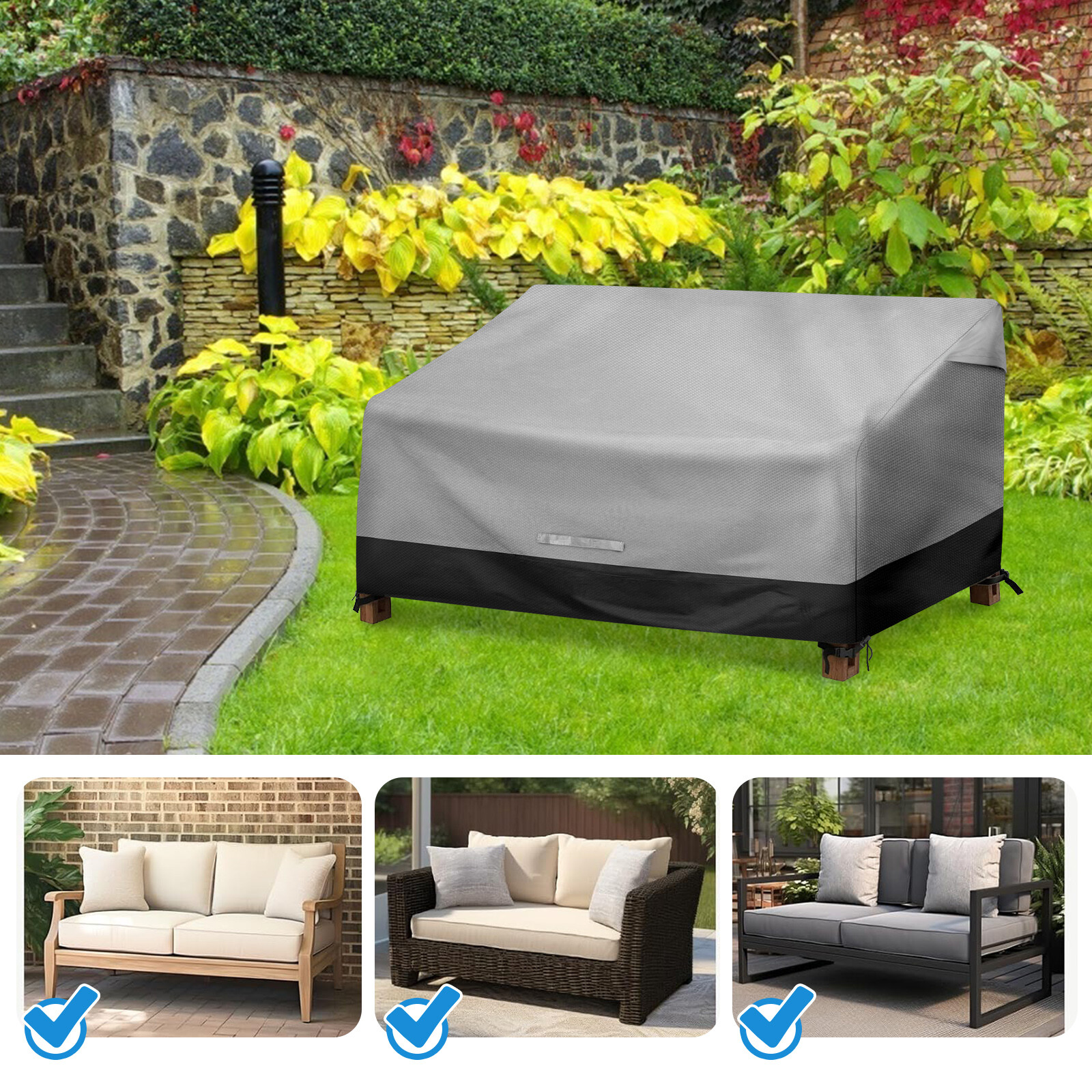 Heavy Duty Outdoor Sofa Cover, Waterproof Lawn Patio Furniture Chair Protector