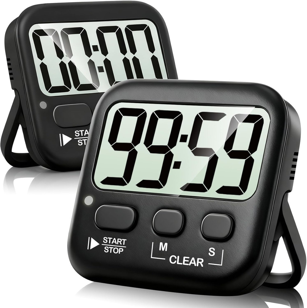 2 Pack Digital Kitchen Timer Magnetic Countdown Cooking Classroom Study Oven